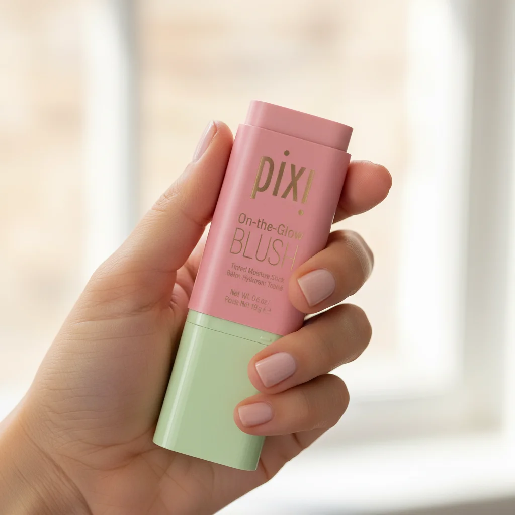 Barra de Rubor Humectante con Color, Crema Rosa para el Rostro, Rubor para Mejillas, Cosméticos 3 en 1, Tubos de Maquillaje para Labios, Ojos y Mejillas, Barra de Rubor de 19g