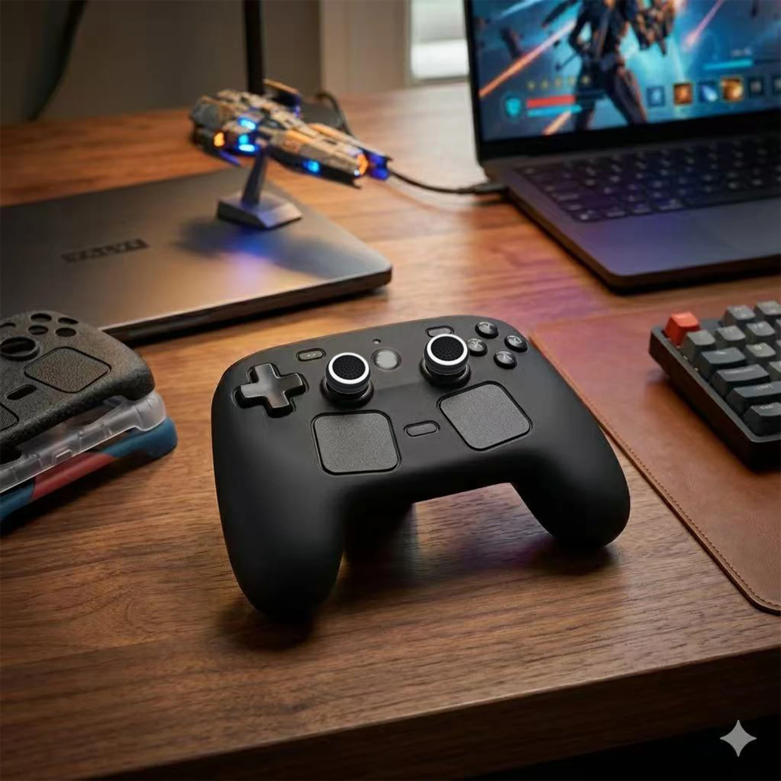 

Silicone Protective Case for Steam Controller2 2026,Anti-Slip Protective Sleeve Skin Grip Cover with Joystick Cap,Full Protector