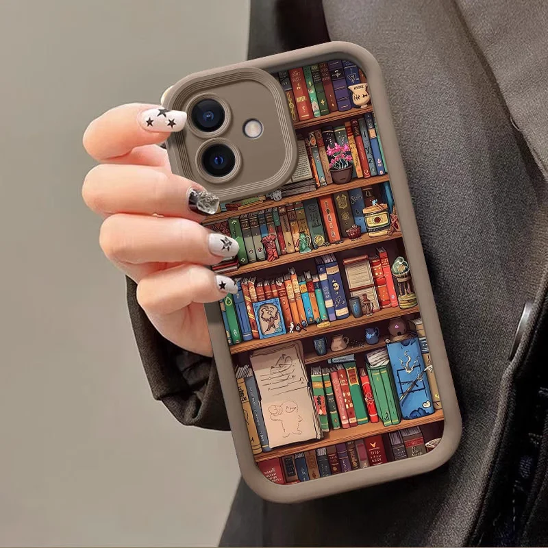 책 선반 크리 에이 티브 패턴 전화 케이스 Google Pixel 9 8 7 8A 7A Pro XL 5G 케이스 Google 7 PRO 충격 방지 캔디 소프트 커버