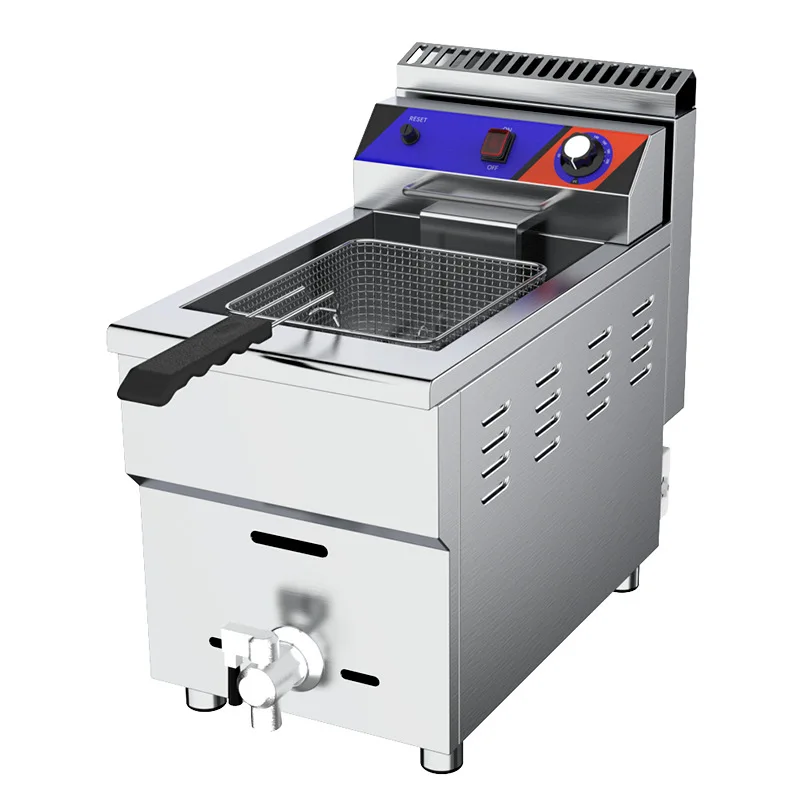 Commercial gas single cylinder double cylinder 18 liters double temperature fryer fried chicken fried chicken fries fryer fryer