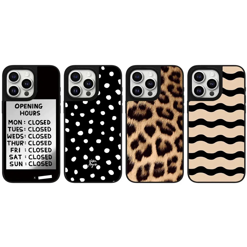 

Leopard Mirror Magnetic iPhone 11 12 13 14 15 16 Pro Max Protective Case with MagSafe