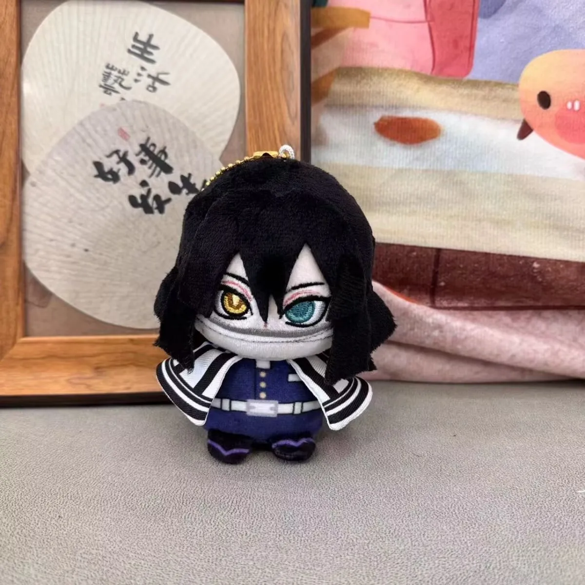 Demon Slayer: Kimetsu no Yaiba, my wife Yoshinobu,Black Little Bala,sitting doll pendant, Honey Glass Butterfly Ninja plush doll