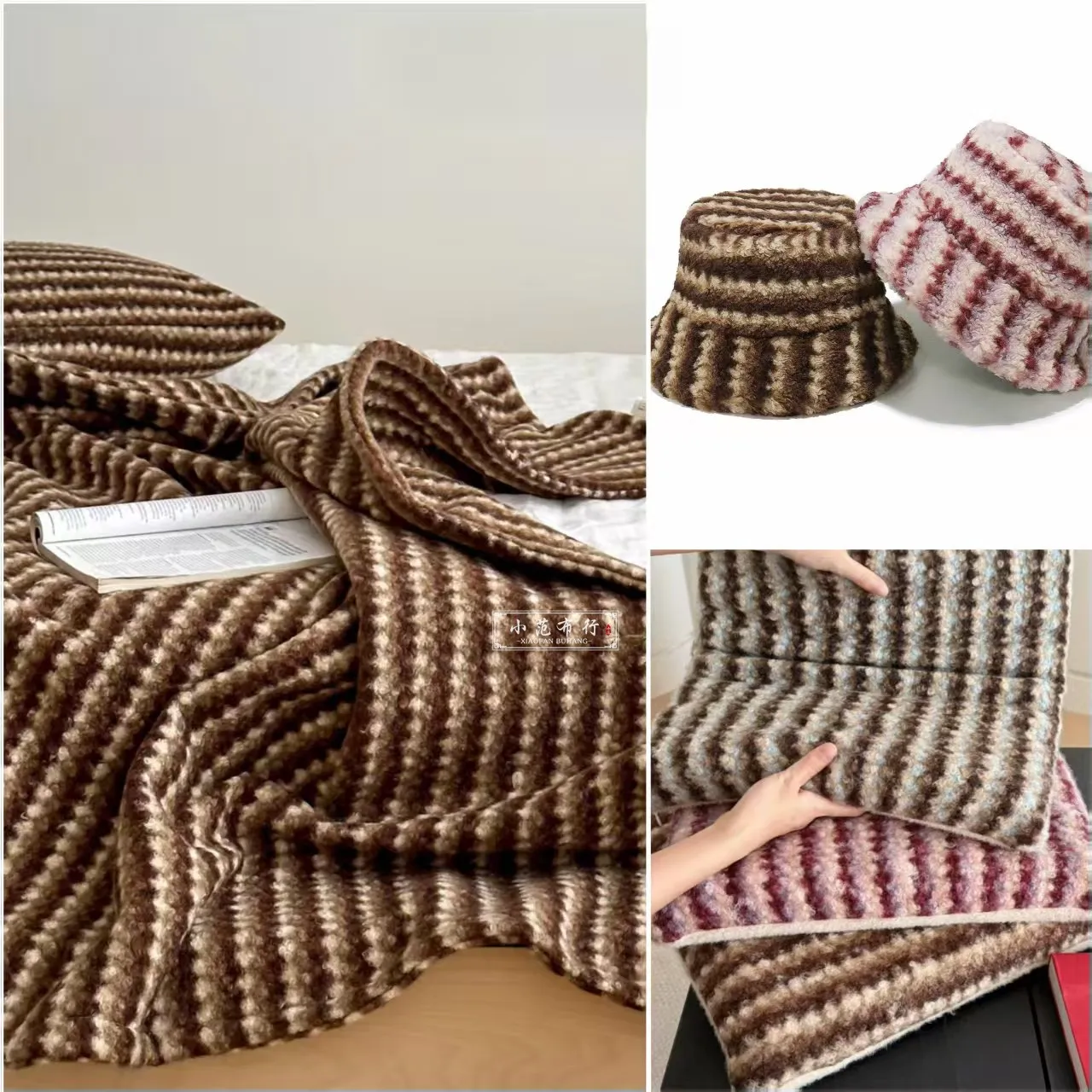 

Autumn and winter season wheat grain imitation otter rabbit fur soft knitted elastic fabric DIY clothing blanket hat fabric