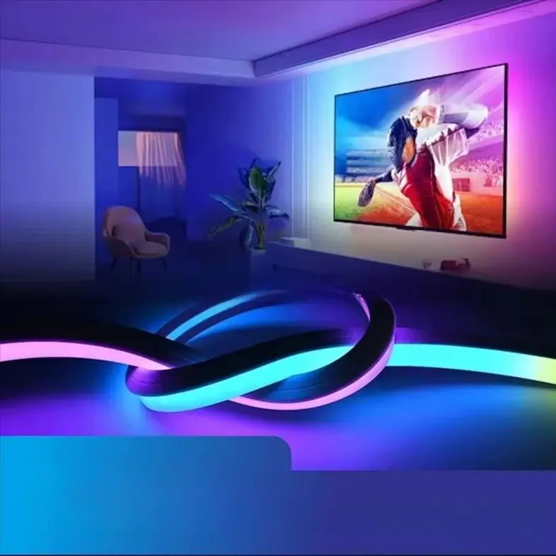 Smart RGB Neon Light Strip Low Voltage USB Powered, APP Control, Music Sync Voice Activated, Ambient Lighting