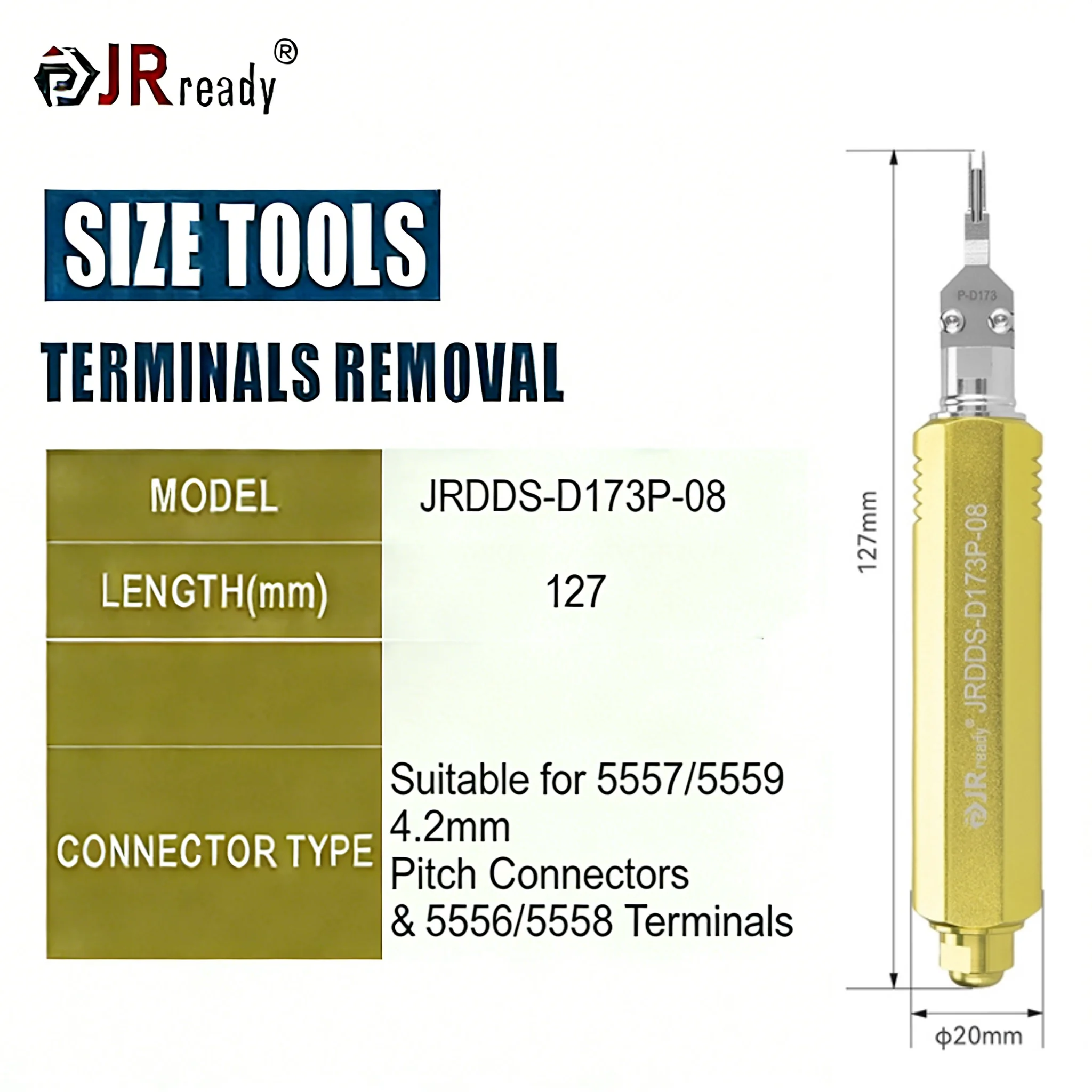 ​​JRready JRDDS Dual-Pin Terminal Extraction Tool​ Suitable for Molex MX3.0mm Pitch 5557 Series Female & Male Terminals