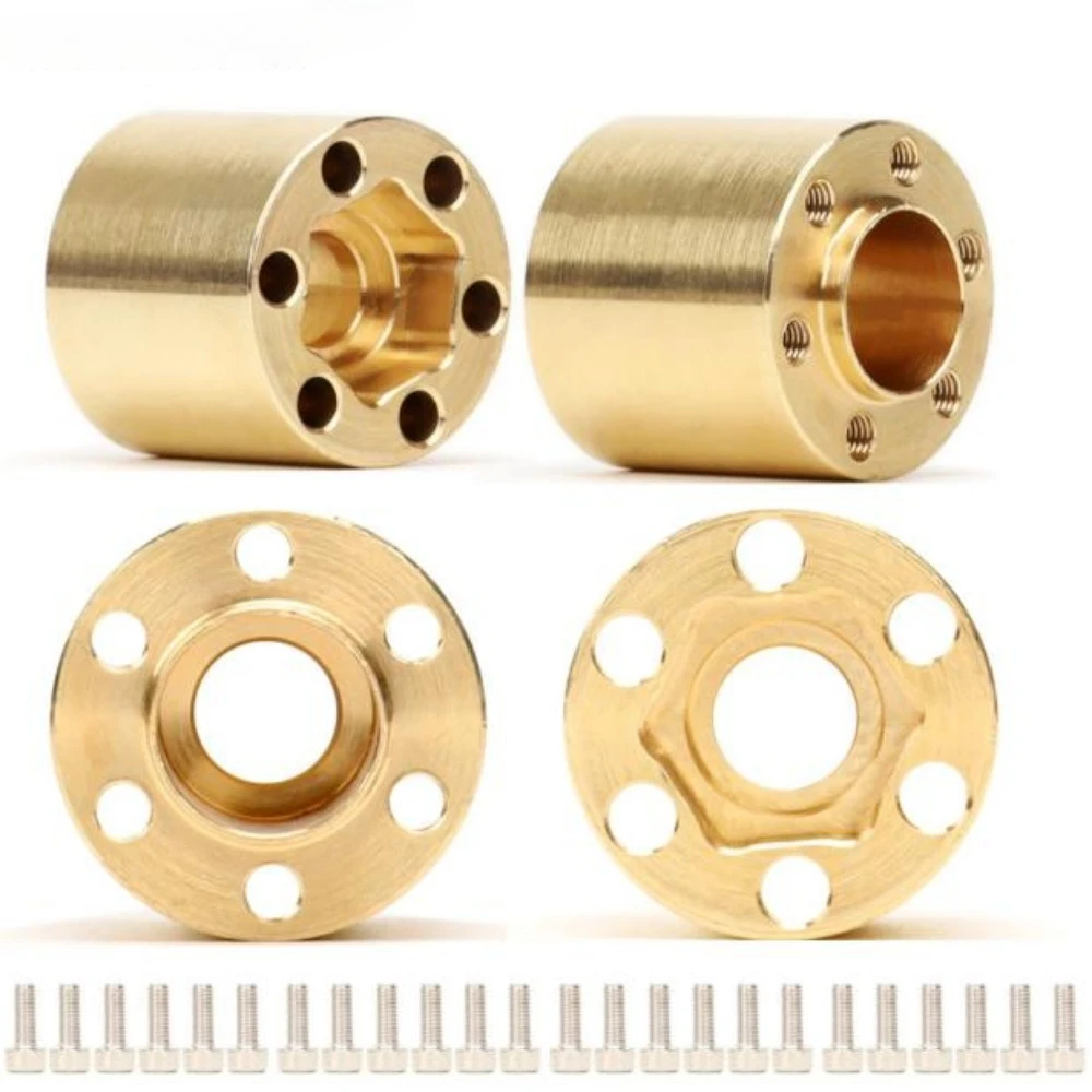 

4PCS Six-hole 1.9/2.2-inch Hub Widened Brass Coupler for 1/10 RC Crawler Car Traxxas TRX4 Defender RC4WD D90 AXIAL SCX10 CC01