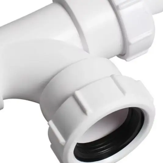 40mm PVC Tee Connector For Drainage Pipe Extension Leakproof White PP Fitting With Gasket For Home Improvement Plumbing Repair
