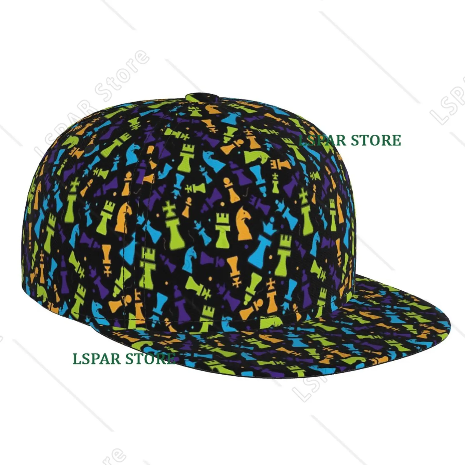 Chess Endgame Pattern Skull Print Baseball Cap Suitable for Both Men and Women Adjustable Sun Shading Baseball Cap