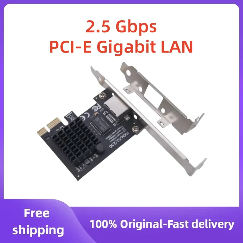 

2.5Gbps Network Card Adapter PCI-e 1X Desktop Built-in Expansion Card RJ45 RTL8125B Gigabit Ethernet Chip