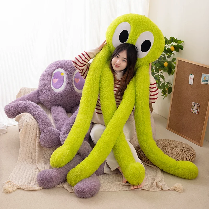 200CM Giant Green Purple Octopus Alien Monster Toy Stuffed Long Arms&Legs Throw Boyfriend Pillow Room Decor