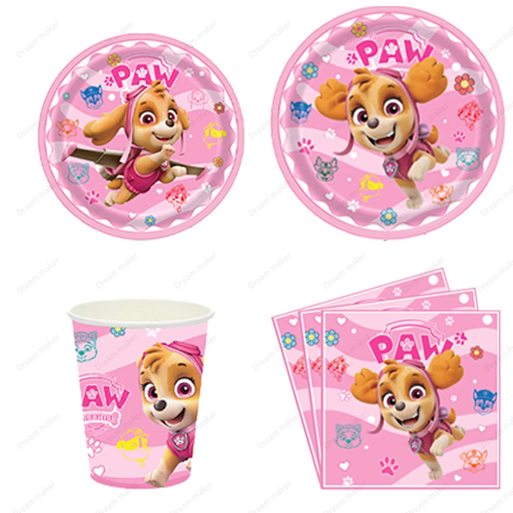 Paw Patrol Birthday Party Supplies 7/9 Inch Paper Plates Cups Napkins Various Paw Patrol Style Party Supplies One Stop Selection view 2
