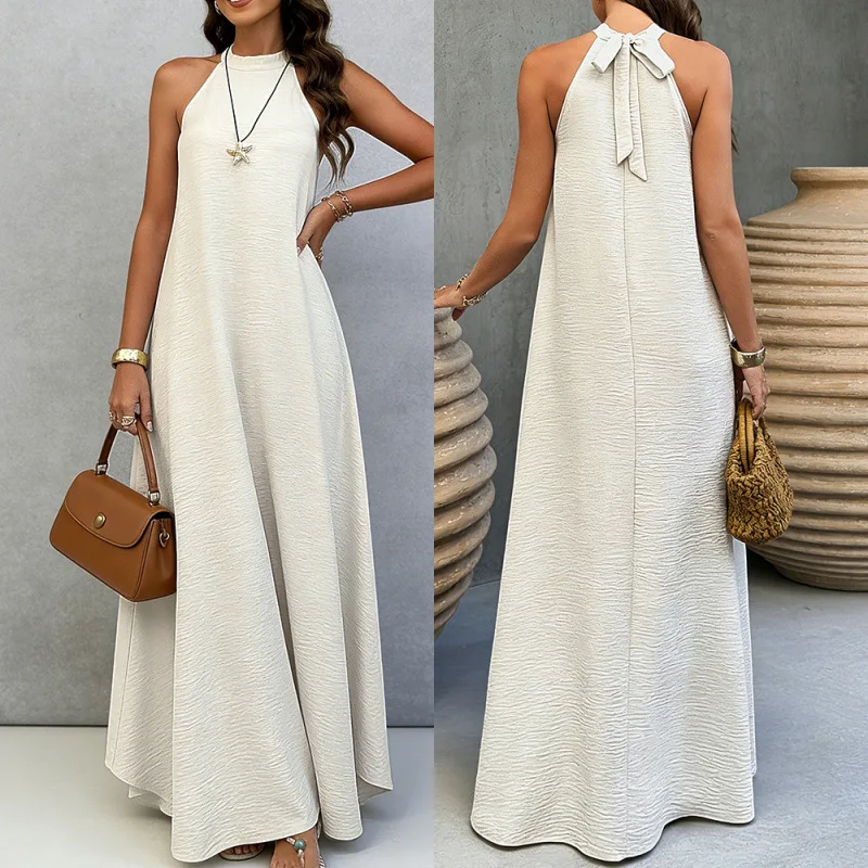 

Dress Dresses Women Spring Summer Ice Silk Wrinkle Plus Size Sleeveless Maxi African Sundress