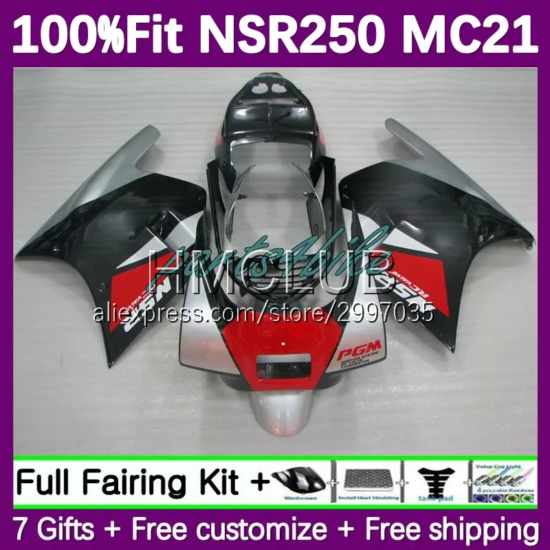 Injection Fairing For HONDA NSR250 NSR 250 R RR MC21 PGM3 34No.26 black silvery NSR250R 90 91 92 93 NSR 250R 1990 1991 1992 1993