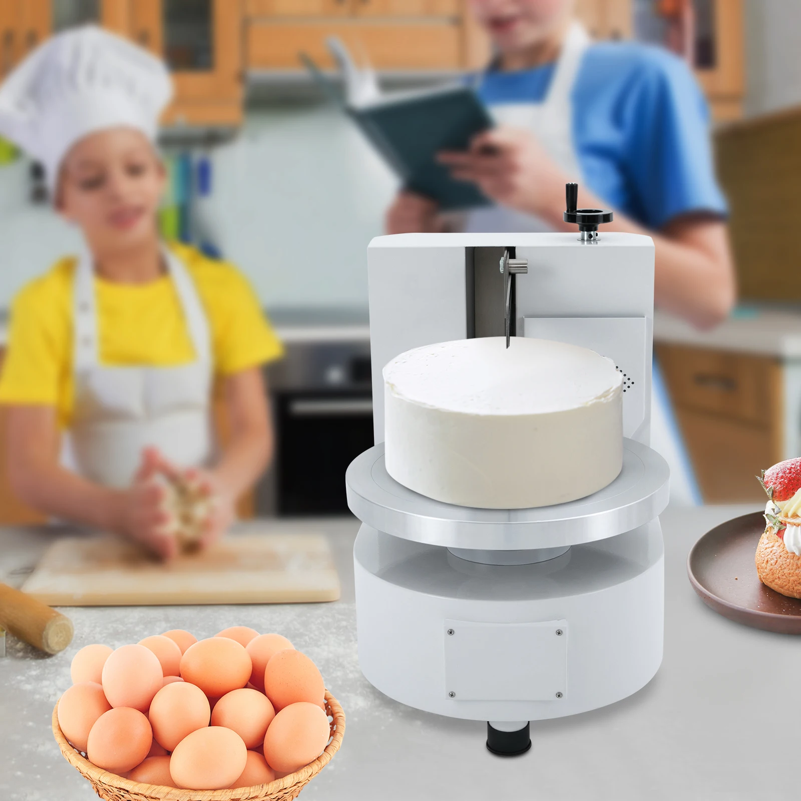 

80 Вт машина для нанесения покрытия торта машина для украшения торта 14 "вращающаяся сковорода круглая машина для наполнения кремом для торта