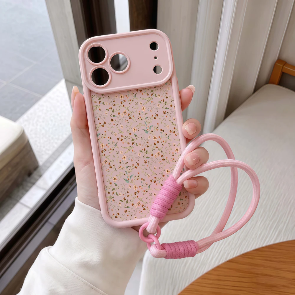 Orangefarbene Handyhülle mit Blumenmuster und Lanyard für Samsung Galaxy Note 20 S25 S26 Plus S24 S23 FE S25 Ultra A57 A55 5G Silikonhülle – Detail 8