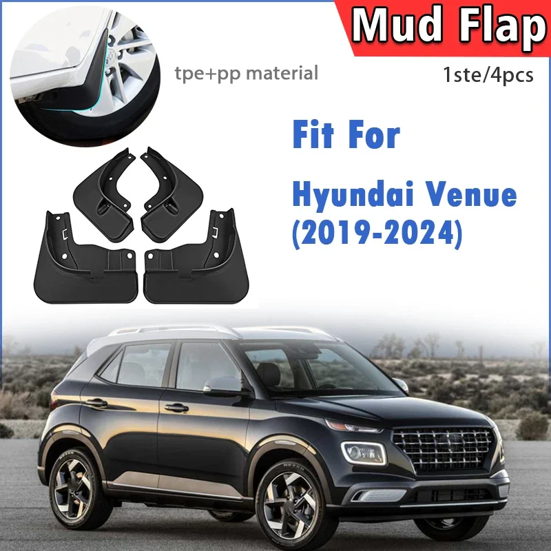 

Front Rear 4pcs FOR Hyundai VENUE Mud Flap Guards Splash Mudflaps Mudguard Fenders Car Accessories 2019-2024