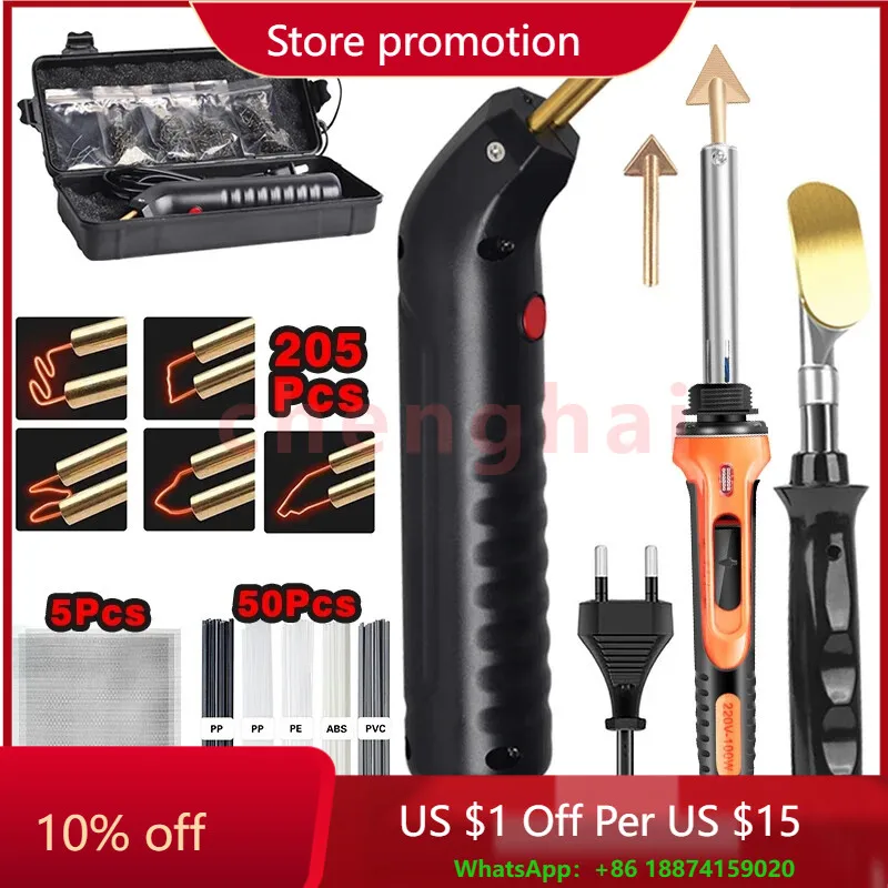 

100W Plastic Welding Machine Kit Bumper Repair Gun With Iron Hot Stapler Welding
