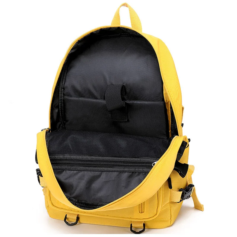 Mochila impermeable para escuela secundaria, bolsa grande con puerto usb para libros, color amarillo y negro, para adolescentes, niños y niñas