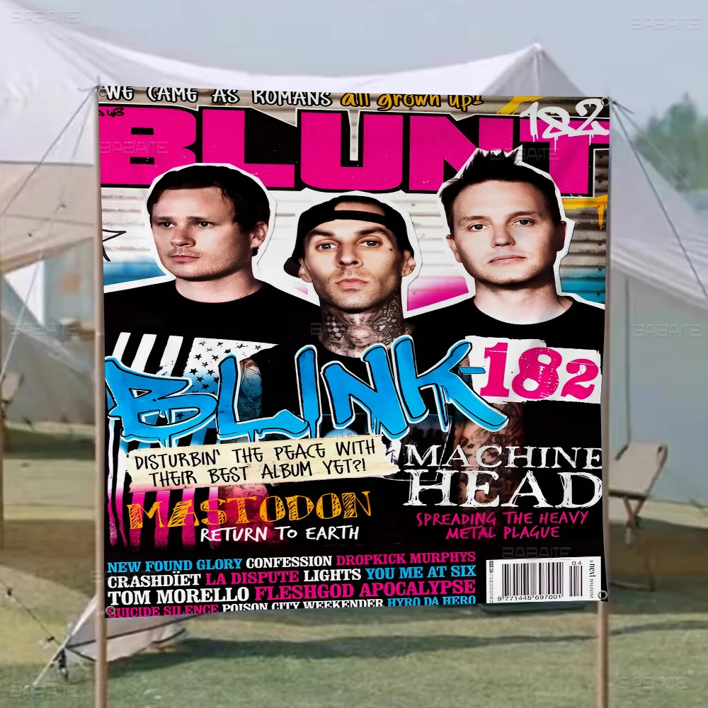 

Blink 182 Rock Band Large Size Flags Printing Patterns Interesting Birthday Party Decorations Banner