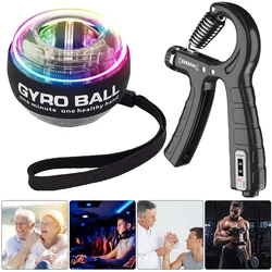 New LED Wrist Power Ball Trainer Auto-Start Grip Ball Strengthener Gyroscopic Arm Gyro Hand ball Home Fitness Forearm Exerciser