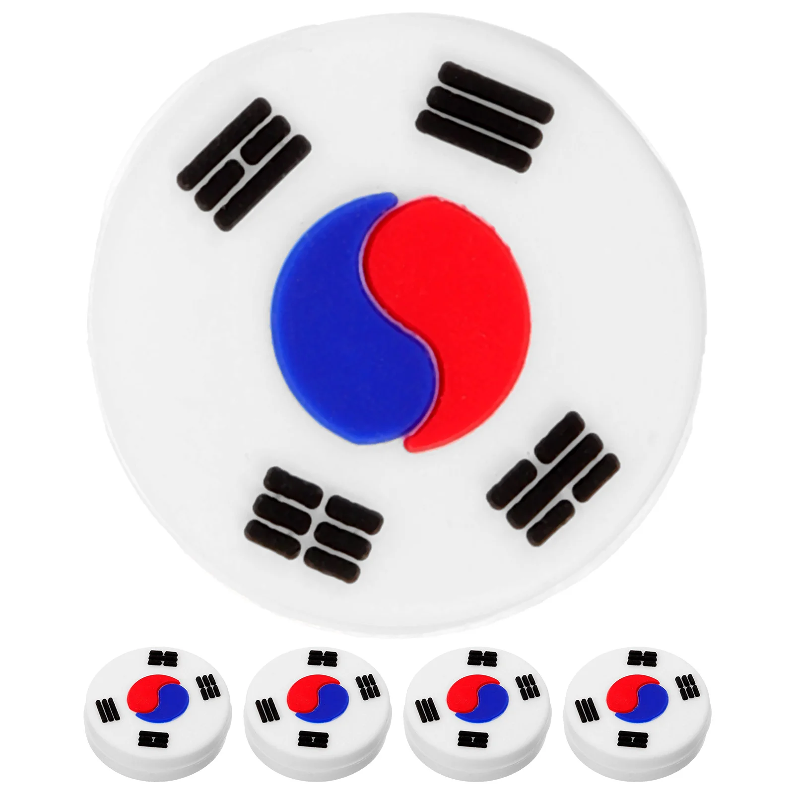 

5 Pcs Tennis Racket Shock Absorber Silicone Dampeners National Flag Design Reducer Cute Balls Decorative for Tennis