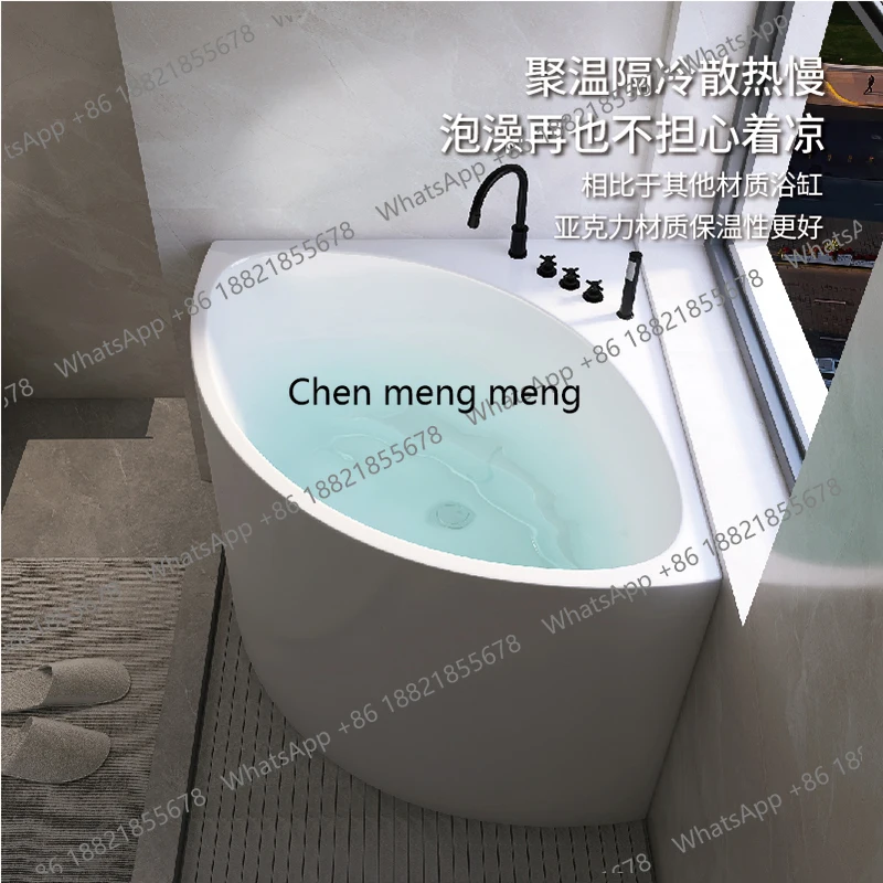 Household small apartment 0.8 fan bathtub acrylic deep foam movable corner bathtub