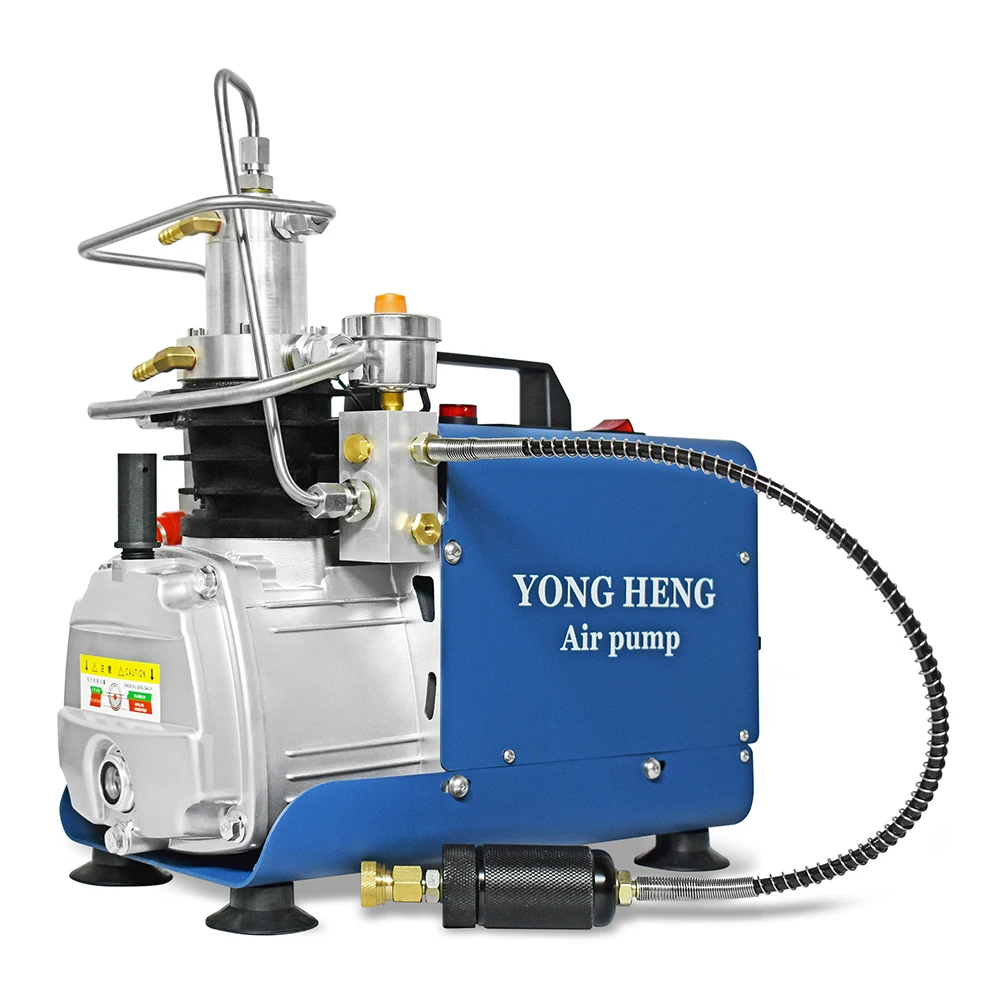 YONGHENG 4500Psi 300BarPCP Air Compressor High Pressure Compressor with Set Pressure Water-Fan Cooling System for Scuba Diving