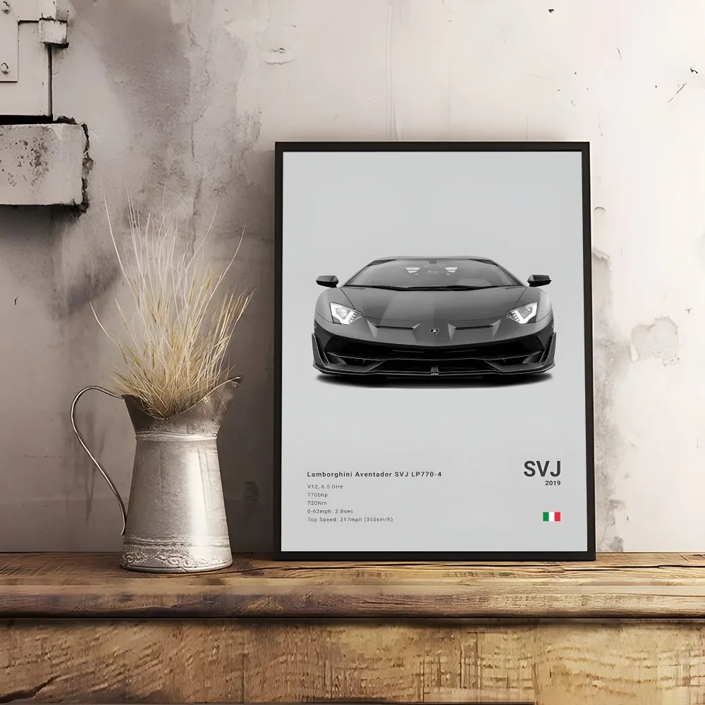 Famed L-Lamborghini Aventador COUNTACH SESTO ELEMENTO SVJ REVUELTO VENENO 6L Poster Home living room Wall Art Garage Room Decor