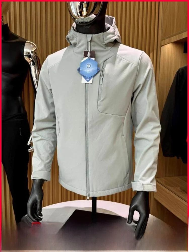 

Outdoor High-End Floing Soft ell Jaet Men's Stand Fit Breathable Fabric Waterproof Casual Sle Spring Autumn