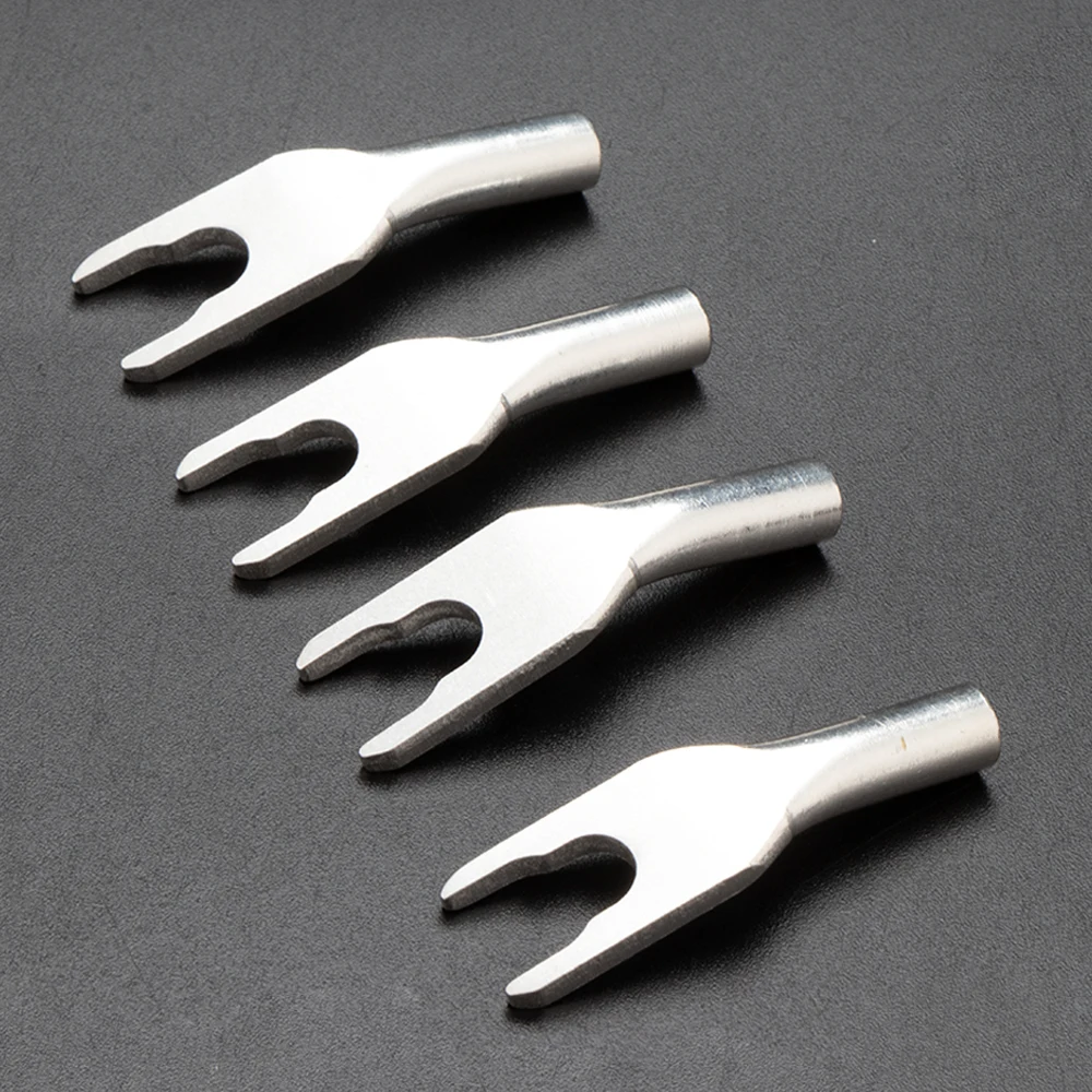 4mm Audio Fork Spade Connectors hifi Audio Y spade speaker connectors Silver plated  Audiophile Y Spade Plug