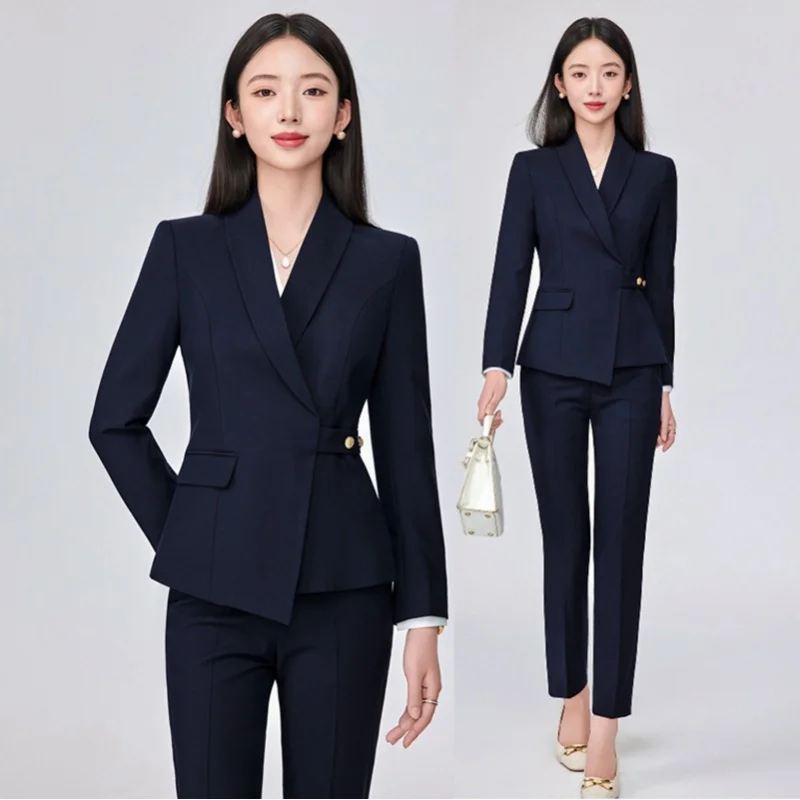 Ensemble de costume pour femmes, haut de gamme, élégant, Style déesse, costume formel professionnel, veste, vêtements de travail, nouvelle collection printemps et automne 2025