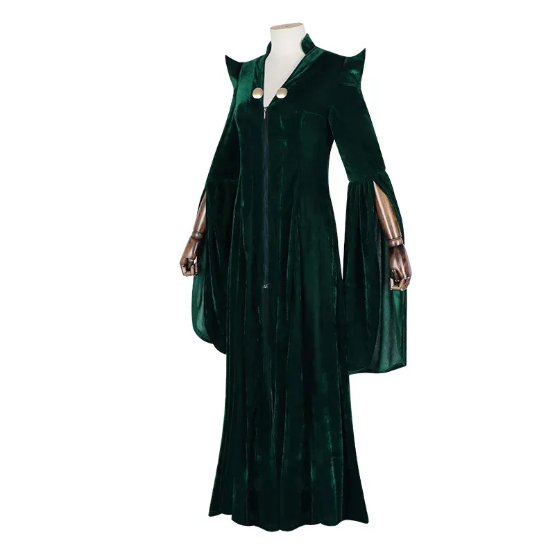 

25COSProfessor Minerva McGonagall Cosplay Costume Dark Green Dress Robe Cape Hat Velvet Cosplay Costume Halloween Carnival Suit
