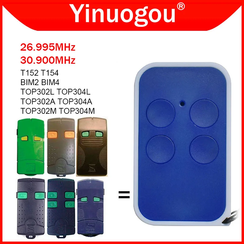 TOP302A TOP304A TOP302M TOP304M TOP302L TOP304L T152 T154 BIM2 BIM4 Garage Door Remote Control 26.995MHz 30.900MHz Fixed Code