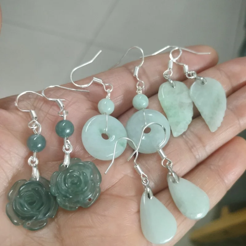 

s925Silver Earrings for Women, Lucky Bead Lotus Bead Water Drop Earrings, Fashionable Ear Hooks for Women2023New Summer