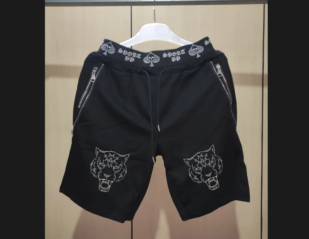 

Brand designer men Casual shorts streetwear summer Rhinestone drop shipping