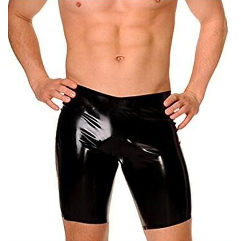 Item Color Men\\\'s Shorts Underwear Shorts Wet Look Artificial PU Briefs Shorts Mens PU-Leather Pants Pants Black