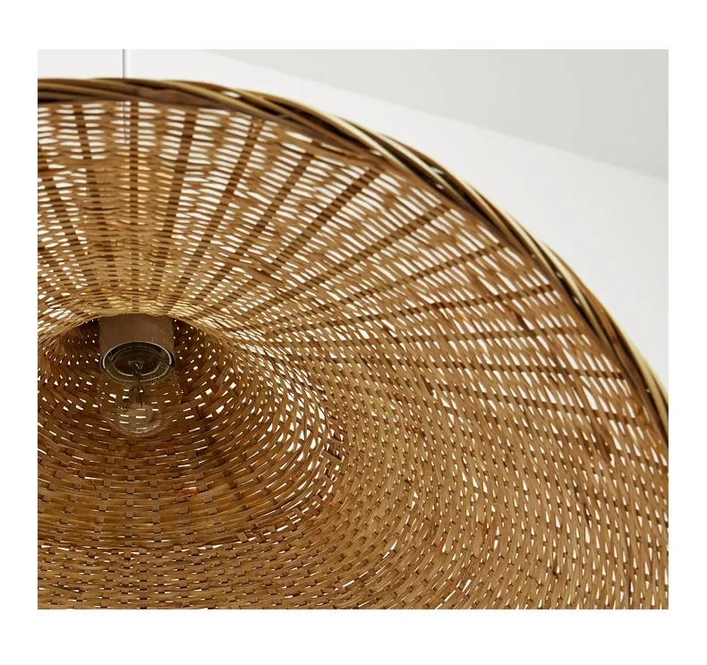 Modern Creative Straw Hat Chandelier Chinese Style Handmade Woven Bamboo Lamp Bamboo Chandelier Tea Room Rattan Hand-woven Lamps