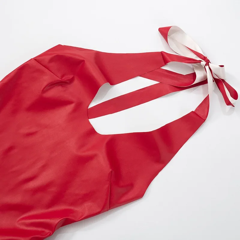 Renda até fita de couro do plutônio irregular maxi vestido feminino sexy com decote em v rendas até halter sem costas ruched festa clubwear roupões streetwear