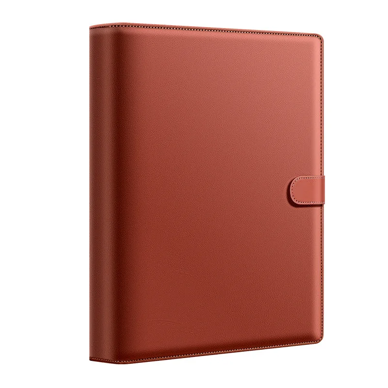 Thick Leather A4 Binder Large Capacity Photo Card Holder 4Ring Folder Business Stationery Folder Contract File Folders Organizer