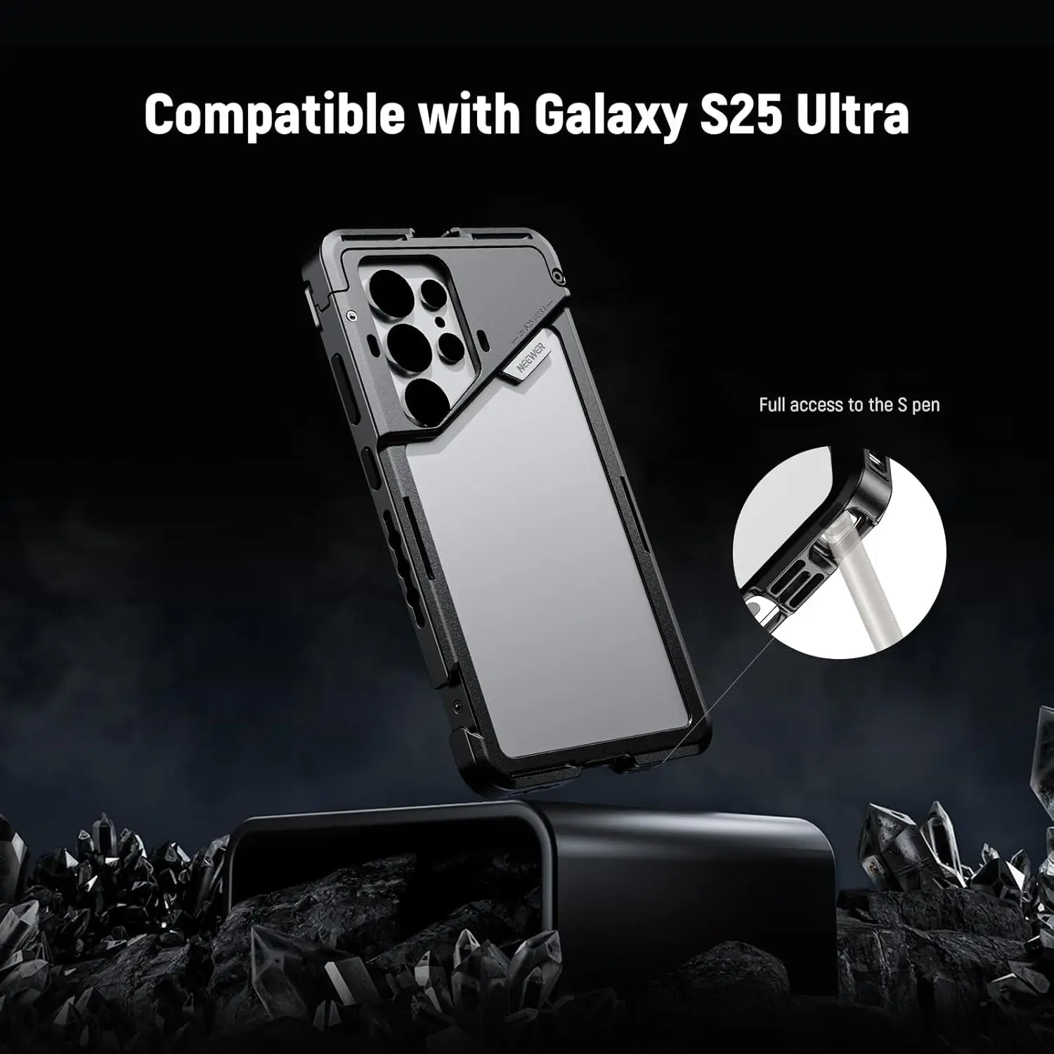 NEEWER Handy-Käfighülle für Samsung Galaxy S25 Ultra, Video-Rig-Handystabilisator mit 67-mm-Filteradapter, 17-mm-Objektivrückplatte – Detail 3