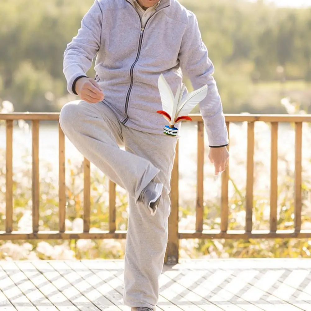 1/2/5Pcs Shuttlecocks with Feathers Lightweight Portable Thickened Colorful Feather Shuttlecocks Outdoor Foot Sports