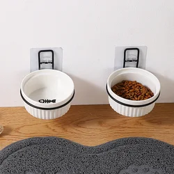 Wall-Mounted Ceramic Cat Dog Bowls Pet Cat Puppy Feeding Product Food Water Bowl For Cat Dog Pet Supplies