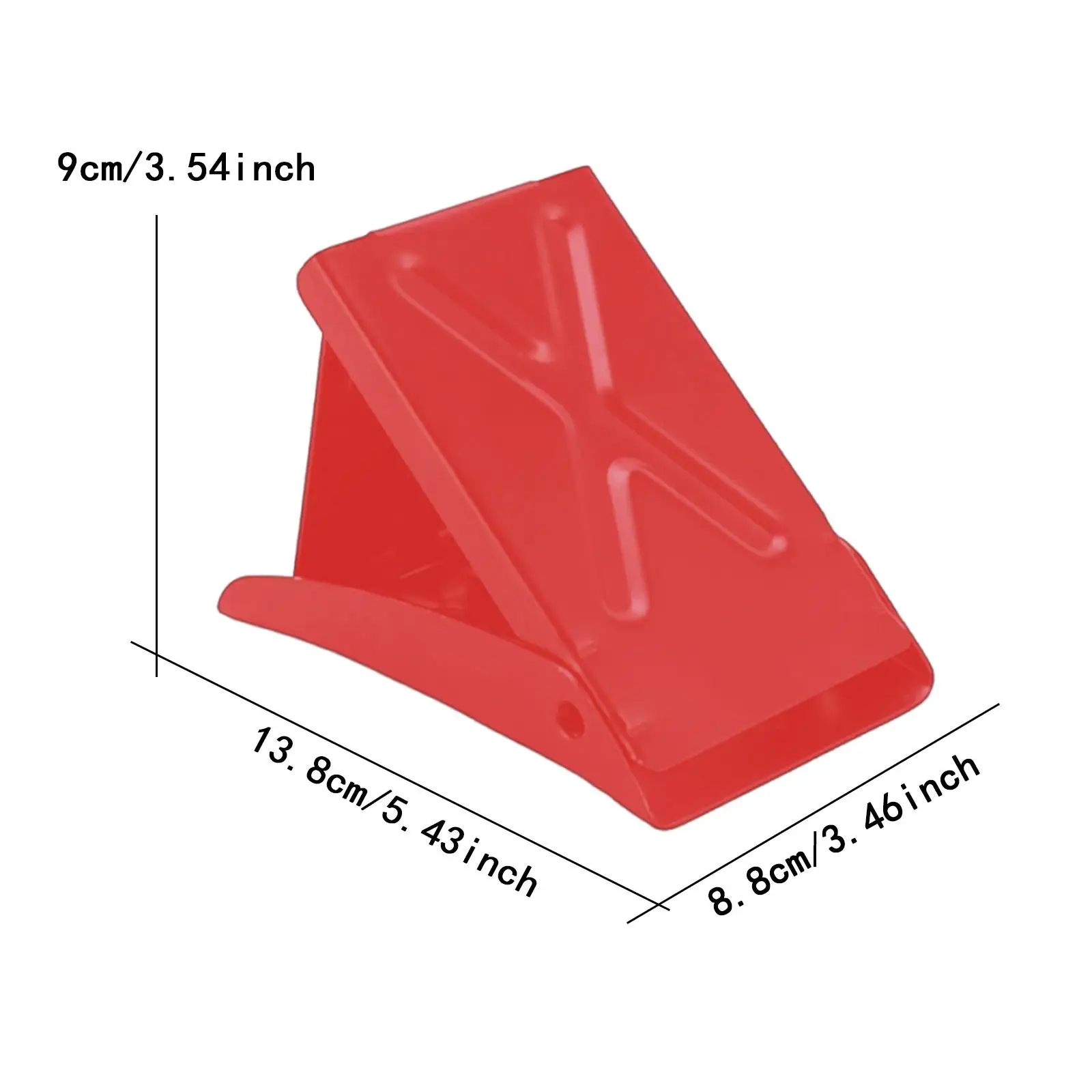 Calzo de rueda portátil antideslizante conveniente tope de neumático plegable resistente para remolque RV automotriz 5,43 pulgadas x 3,46 pulgadas x 3,54 pulgadas