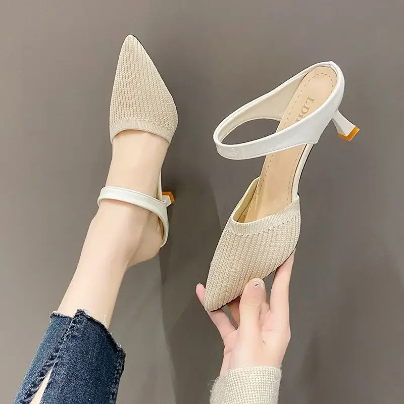 Lavoro esterno con tacco estate diapositive donna pantofole sandali scarpe per le donne 2024 Off White scarpe a punta in Pvc antiscivolo F Unique B