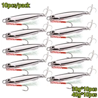 10 unids/pack pesca plantilla de Metal señuelos 30g 40g chapado plantilla de Metal plateado señuelo de pesca de mar señuelo de pesca aparejos de lubina de agua salada