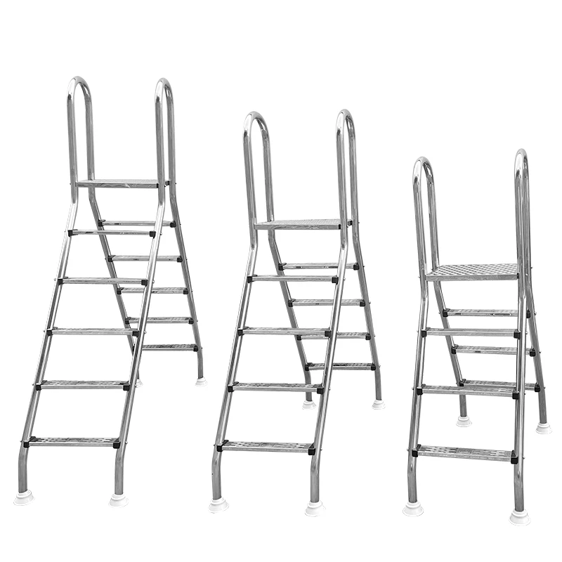 Double-sided stainless steel pool ladder for swimming pool escalator attachment 2-5 steps