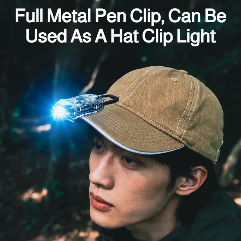 Portable Keychain Mini Flashlight Multifunctional 6-Gear Adjustable Warning Light Type-C Rechargeable Outdoor Emergency Light