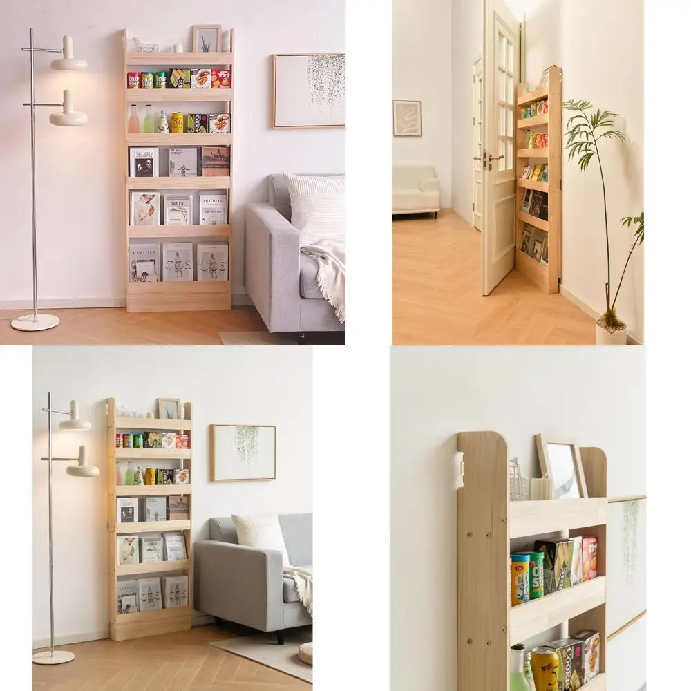 

Wooden Bookshelf for Book and Toy Storage, Wall-Mounted Organizer for Kids & Adults, 60cm Wide