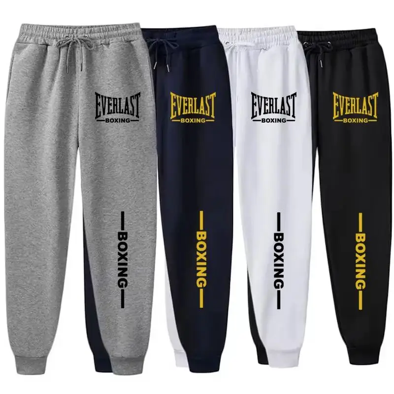 

2025 Autumn Winter EVERLAST Printed Running Pants Men Women Outdoor Sports Fitness Pants Jogging Fleece Casual Sports Pants