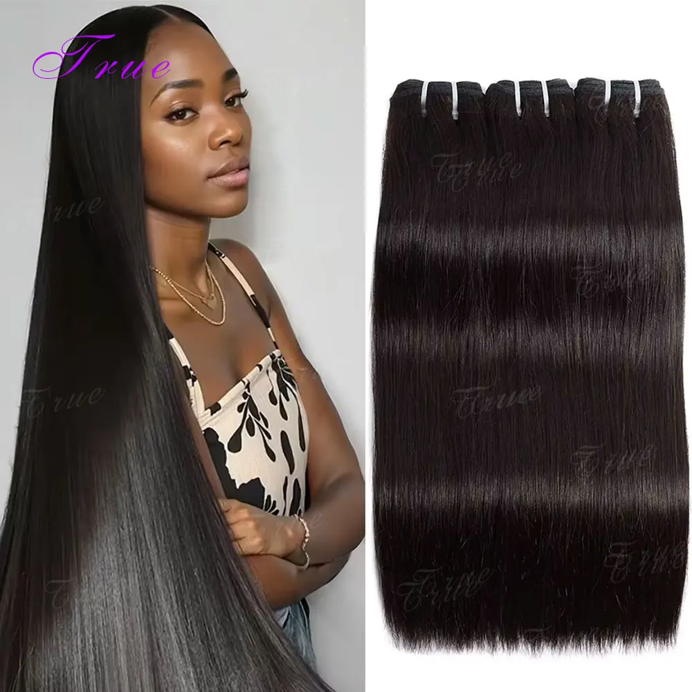 2 3 4 Pcs 16A Straight Bundles 100% Human Hair Brazilian Virgin Weave Raw Hair 30 34 Inch Human Hair Bundles Extensions For Women